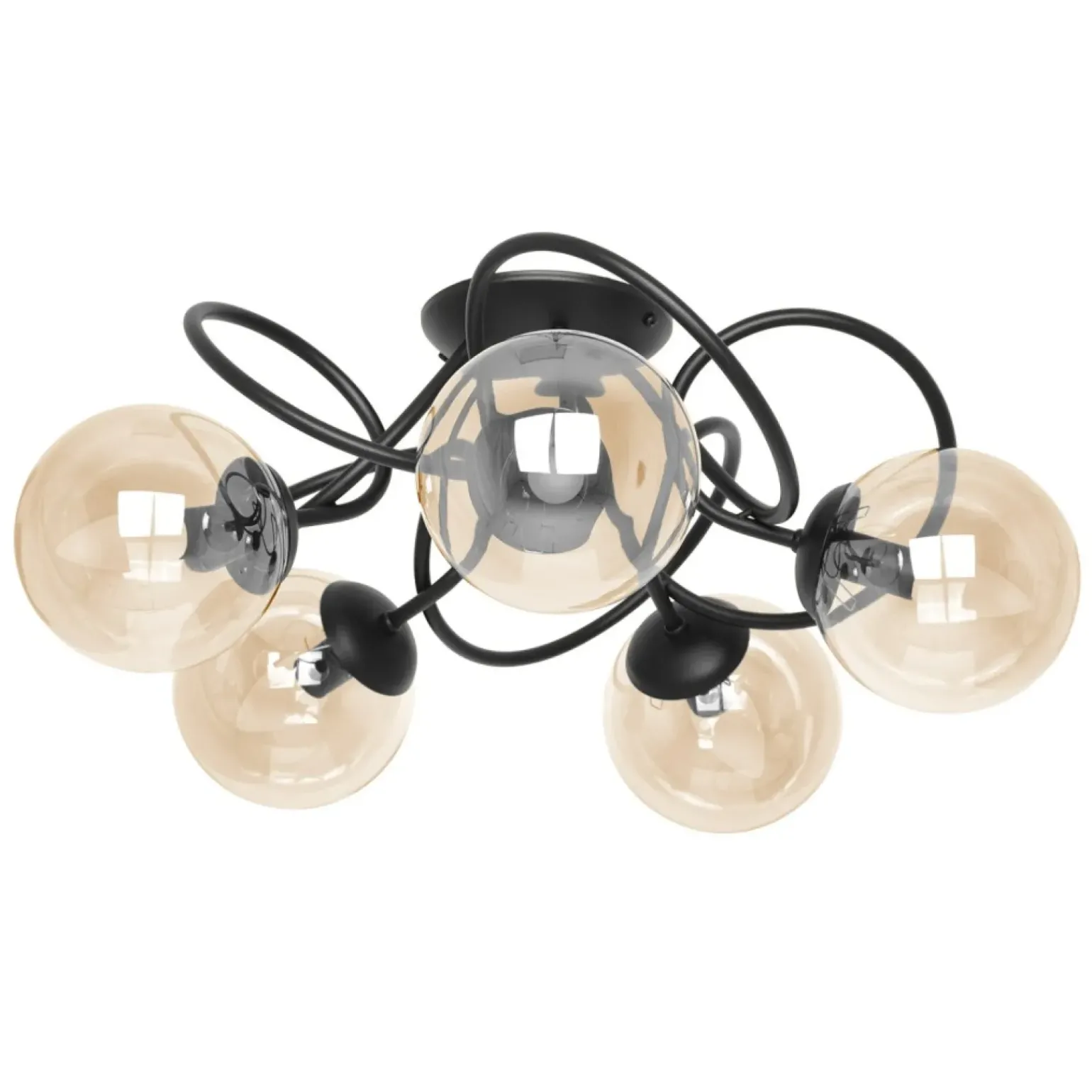 New Okazała lampa sufitowa z bursztynowymi kloszami K-5127 z serii FLORO Żyrandole Nowoczesne