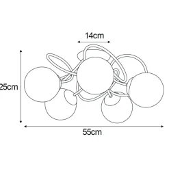 New Okazała lampa sufitowa z bursztynowymi kloszami K-5127 z serii FLORO Żyrandole Nowoczesne