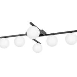 Store Okazała lampa sufitowa z białymi kloszami ⌀12 cm K-5461 z serii KORFU Żyrandole Nowoczesne