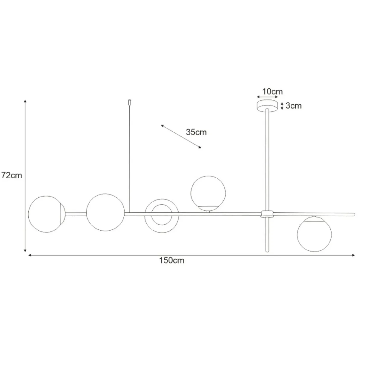 Store Okazała lampa sufitowa z matowymi kloszami K-4738 | Kaja Oświetlenie Żyrandole Nowoczesne