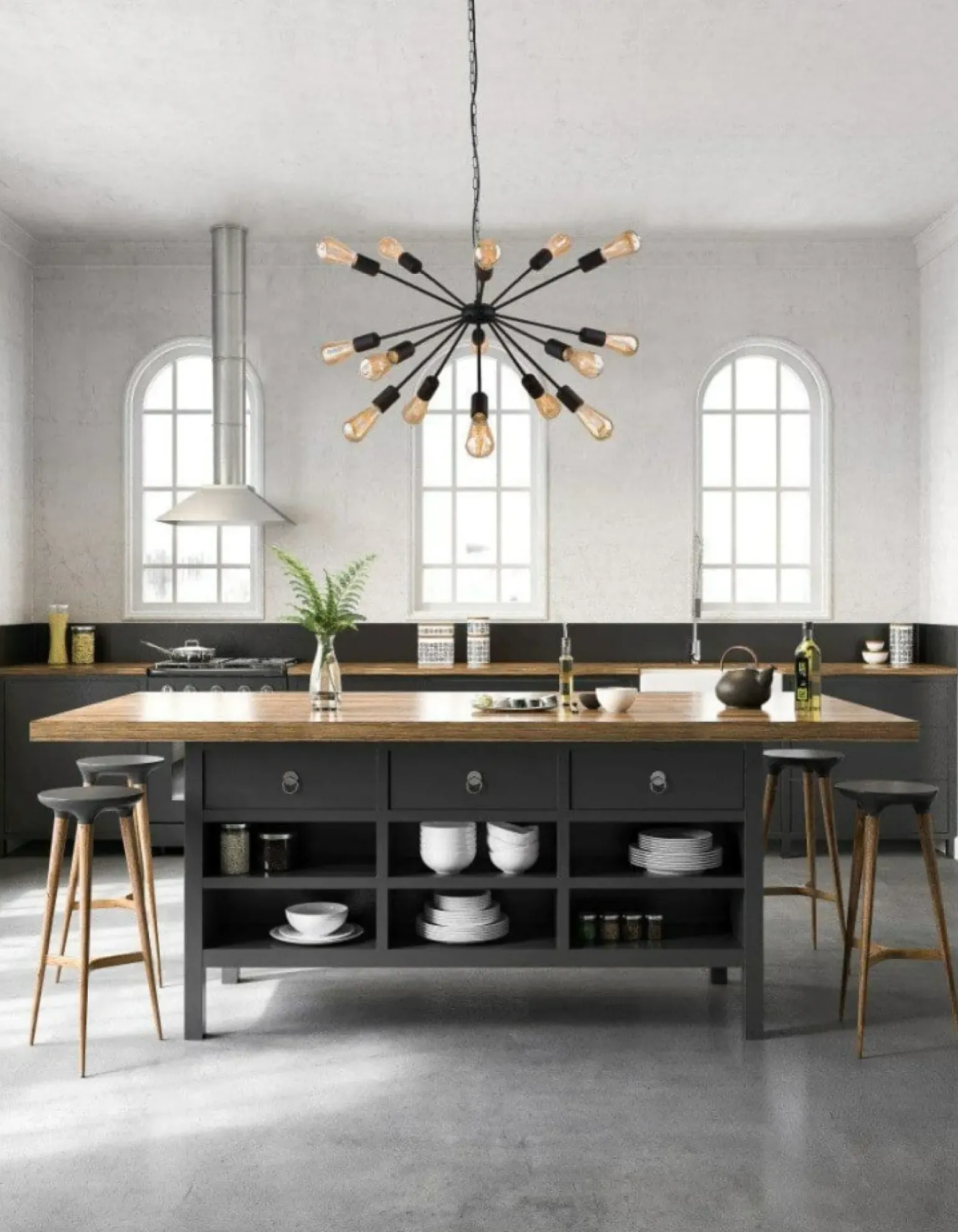 Store Okazała lampa wisząca na 15 żarówek, do salonu 9733 | Kaja Oświetlenie Żyrandole Nowoczesne