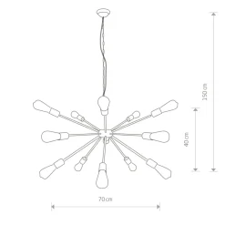 Store Okazała lampa wisząca na 15 żarówek, do salonu 9733 | Kaja Oświetlenie Żyrandole Nowoczesne