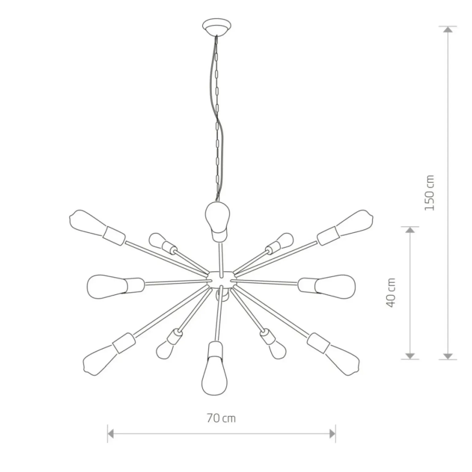 Store Okazała lampa wisząca na 15 żarówek, do salonu 9733 | Kaja Oświetlenie Żyrandole Nowoczesne