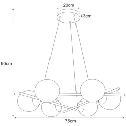 Hot Okazała lampa wisząca na trójkątnej podstawie K-4967 | Kaja Żyrandole Nowoczesne