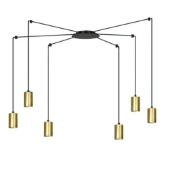 Cheap Okazała lampa wisząca z 6 złotymi tubami 526/6 | Kaja Oświetlenie Żyrandole Nowoczesne