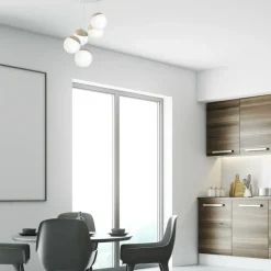 Cheap Okazała lampa wisząca z białymi kloszami MLP5426 z serii SFERA WOOD | Kaja Oświe Żyrandole Nowoczesne