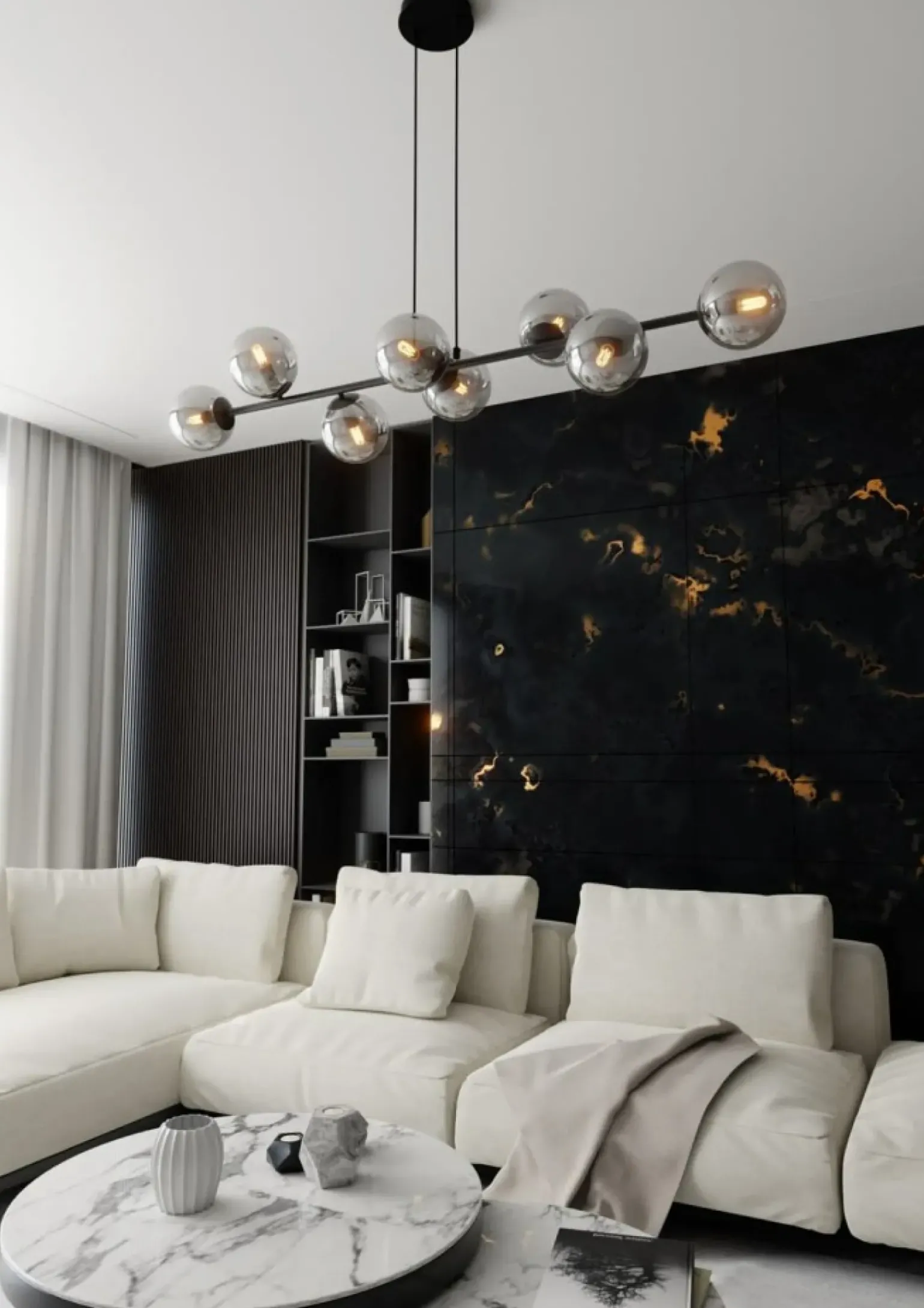 Hot Okazała lampa wisząca z kulistymi kloszami 875/8 | Kaja Oświetlenie Żyrandole Nowoczesne