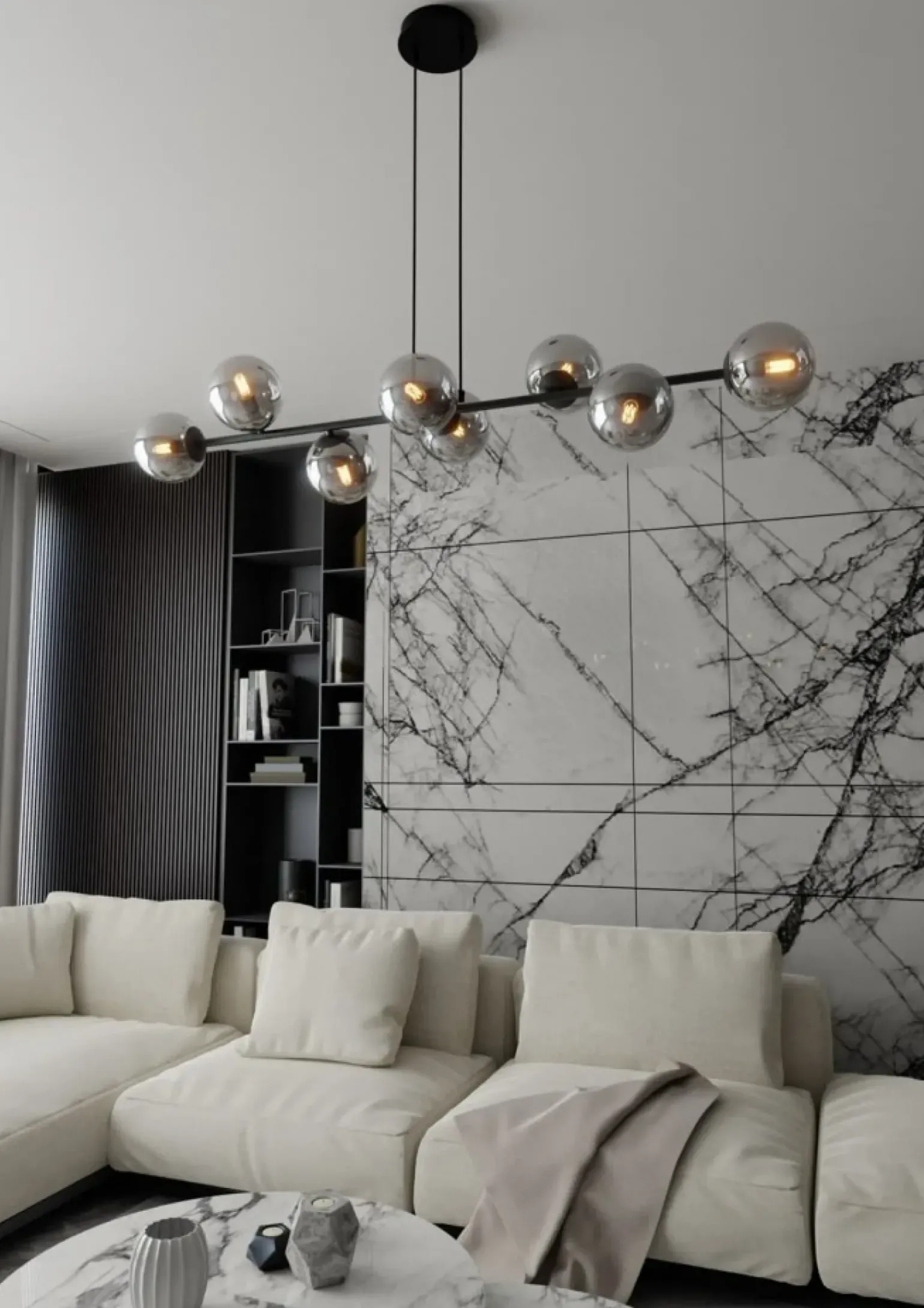 Hot Okazała lampa wisząca z kulistymi kloszami 875/8 | Kaja Oświetlenie Żyrandole Nowoczesne