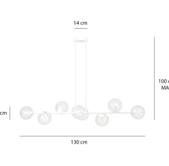 Outlet Okazała lampa wisząca z przezroczystymi kloszami 877/8 | Kaja Żyrandole Nowoczesne