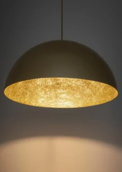 Clearance Okazała lampa wisząca ze złotym kloszem SIG 32293 z serii SFERA 50 ZŁ Żyrandole Nowoczesne