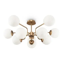 Discount Okazała lampa wisząca, złota oprawa MOD221PL-10G z serii ERICH Żyrandole Nowoczesne