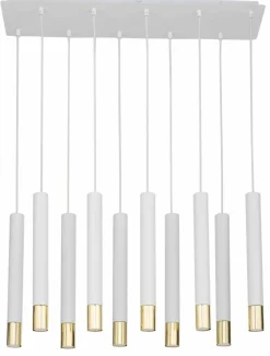 Cheap Okazała lampa z biało-złotymi tubami SIG 33392 z serii SOPEL GRAND Żyrandole Nowoczesne