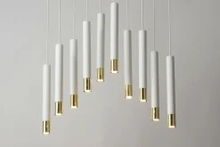 Cheap Okazała lampa z biało-złotymi tubami SIG 33392 z serii SOPEL GRAND Żyrandole Nowoczesne