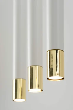 Cheap Okazała lampa z biało-złotymi tubami SIG 33392 z serii SOPEL GRAND Żyrandole Nowoczesne