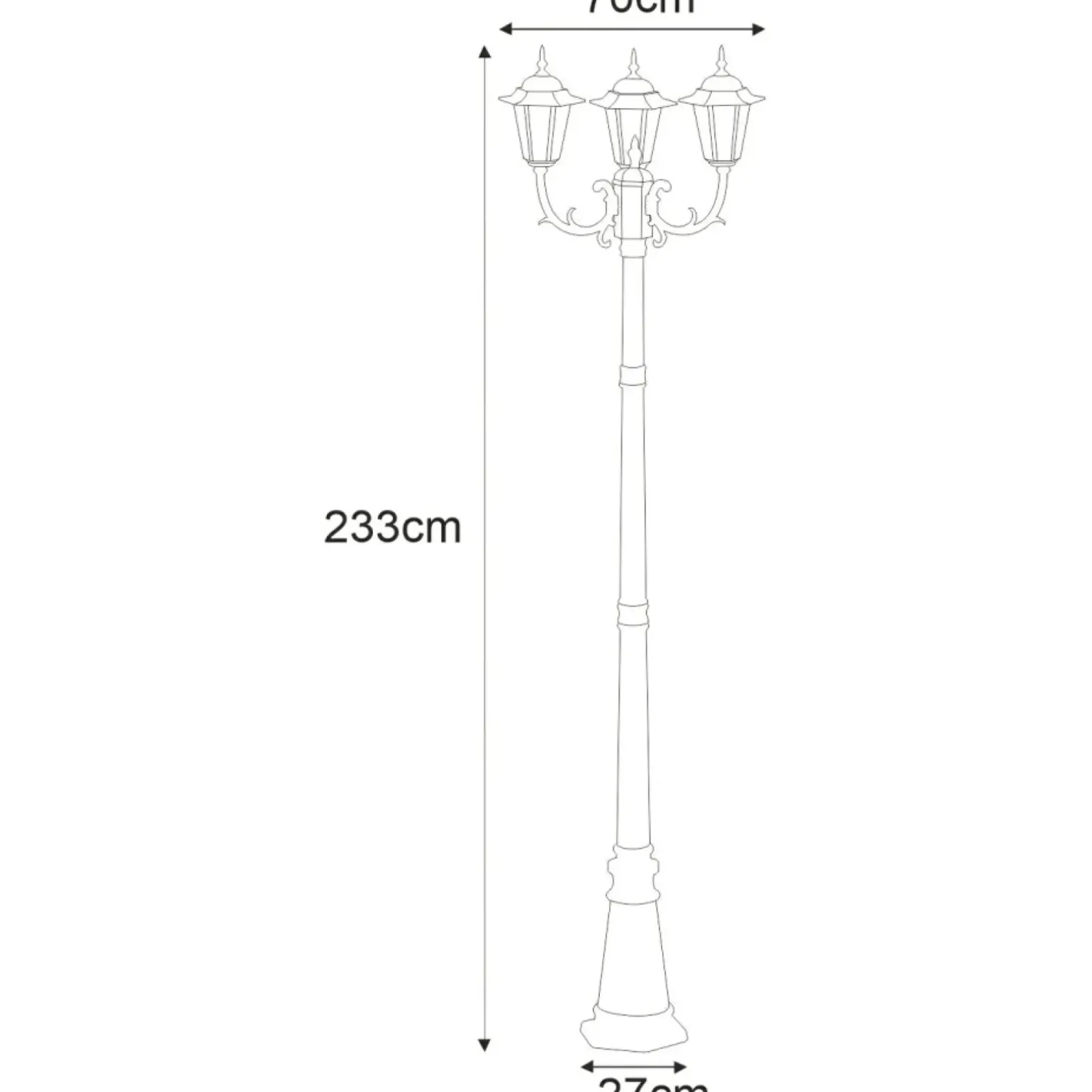 Sklep Kaja Okazała latarnia ogrodowa 233cm K-7009A2/3 CZ STANDARD | Kaja