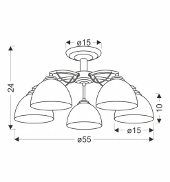 Sklep Kaja Okazała, srebrna lampa sufitowa do salonu 35-22721 FILONA | Kaja
