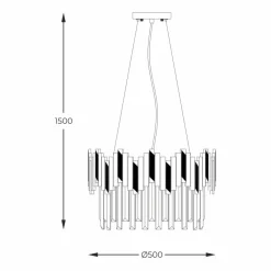 Sale Okazały, kryształowy żyrandol do salonu 2200018M ROTTA | Kaja Żyrandole Nowoczesne