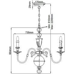 Sklep Kaja Okazały żyrandol w kolorze mosiądzu HK-CAMBRIDGE6 z serii CAMBRIDGE