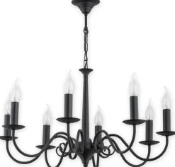 Sklep Kaja Okazały żyrandol z czarną oprawą 8xE14 O2898 W8 CZA | Kaja Oświetlenie