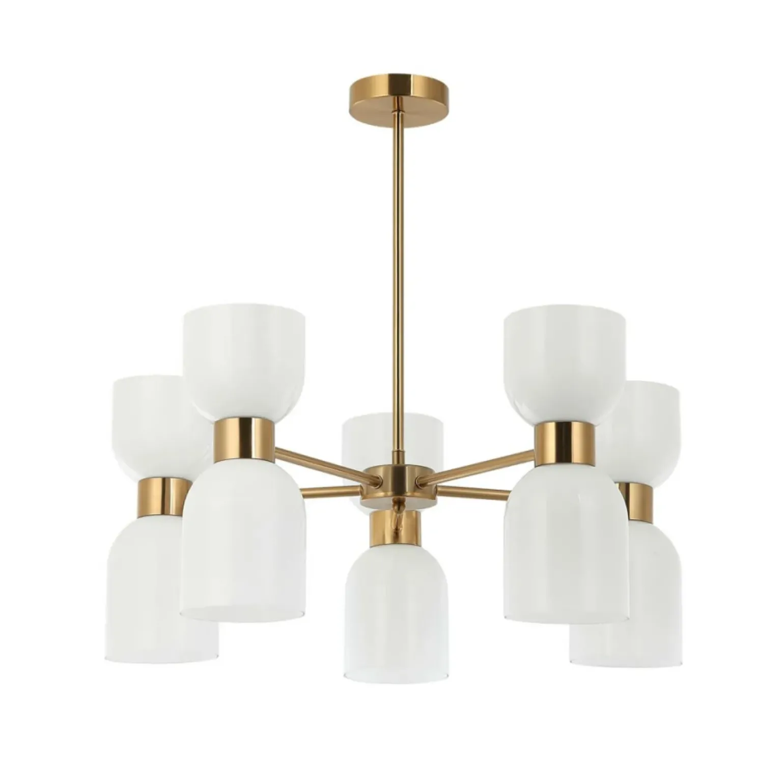 Best Okazały, złoty żyrandol do salonu PND-57602-5-BRO MONZA | Kaja Żyrandole Nowoczesne