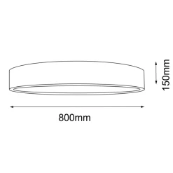 Sklep Kaja Okrągła lampa sufitowa, plafon do salonu ⌀80cm ANT 1157 BUNGO | Kaja