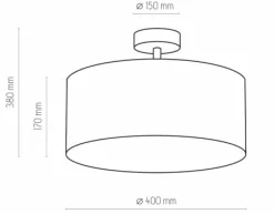 Store Okrągła lampa sufitowa z czarnym abażurem TK 4246 RONDO | Kaja Żyrandole Nowoczesne