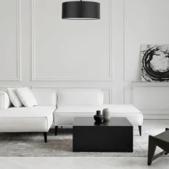 Store Okrągła lampa sufitowa z czarnym abażurem TK 4246 RONDO | Kaja Żyrandole Nowoczesne