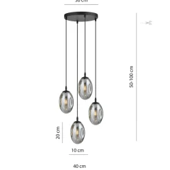 Best Sale Okrągła lampa sufitowa z regulowanymi zwisami 1266/4PREM - ASTRAL Żyrandole Nowoczesne