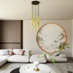 Best Sale Okrągła lampa sufitowa z wąskimi tubami 1332/7PREM SELTER | Kaja Żyrandole Nowoczesne