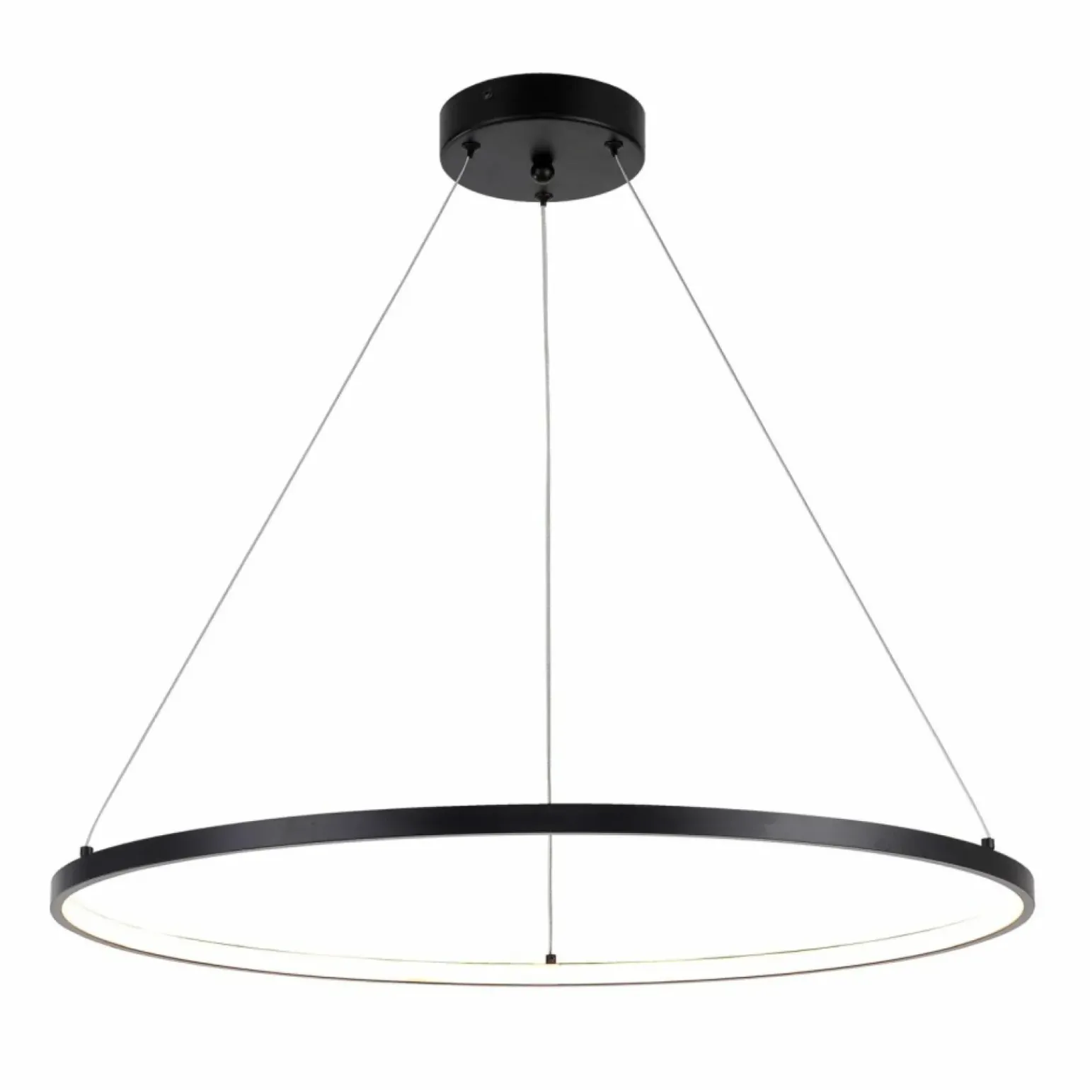 Sale Okrągła lampa wisząca LED do salonu ⌀60cm PEN89424-60BK HORIK | Kaja Żyrandole Nowoczesne