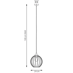 Best Okrągła lampa wisząca, regulowana 1369/1 z serii NANDO Żyrandole Nowoczesne