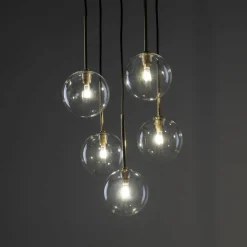 Store Okrągła lampa wisząca z kulistymi kloszami TK 5943 NILOS | Kaja Żyrandole Nowoczesne