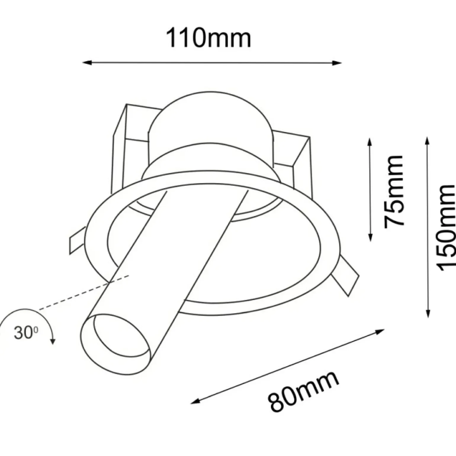 Sklep Kaja Okrągła lampa wpustowa z reflektorem GU10/MR11 ANT 7805 YAKUMO | Kaja