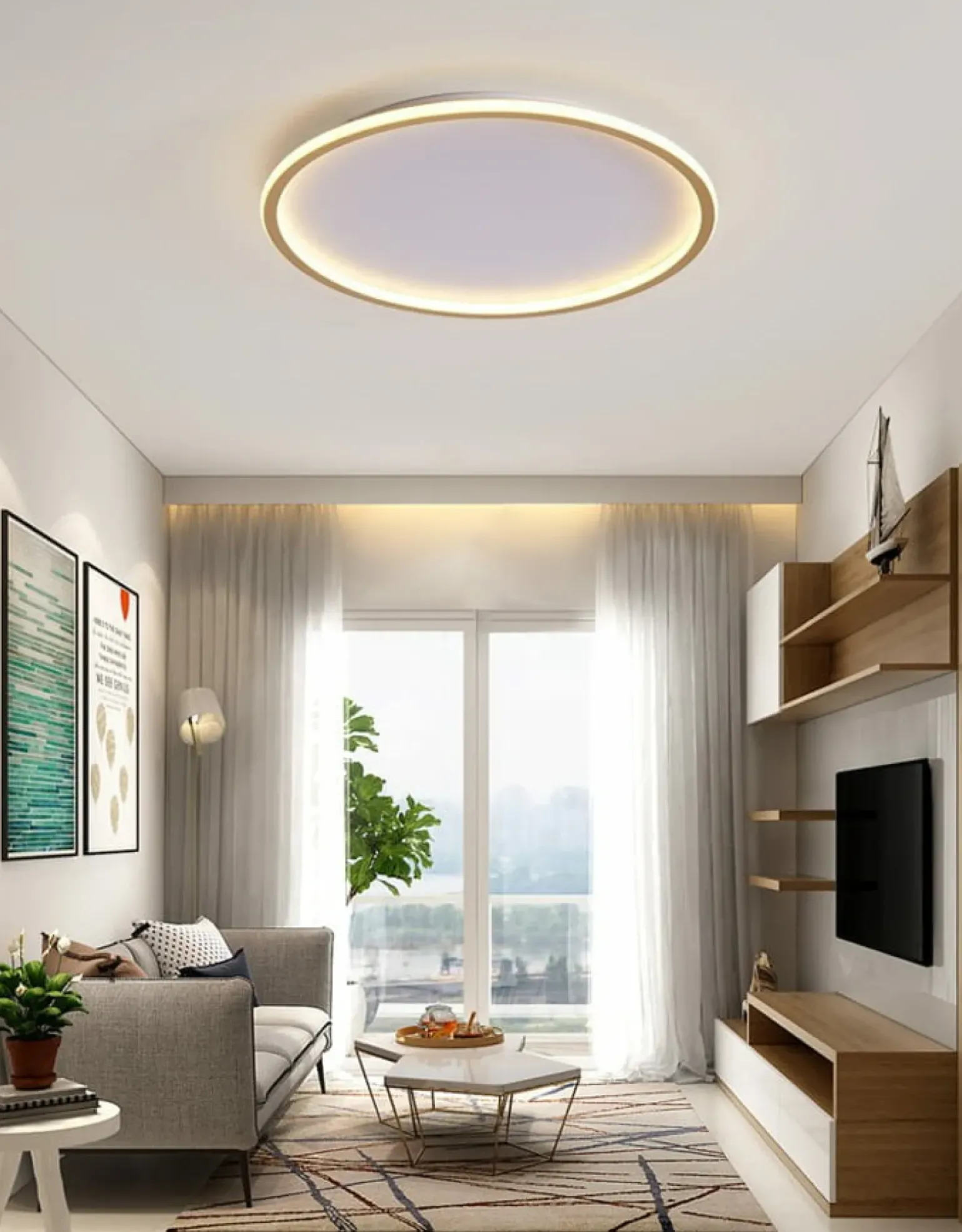 Sklep Kaja Okrągła, ledowa lampa sufitowa ABR-PLO-36W-60CM-CCT CERCHIO | Kaja