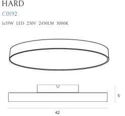 Sklep Kaja Okrągła, ledowa lampa sufitowa plafon MX C0231 HARD | Kaja Oświetlenie