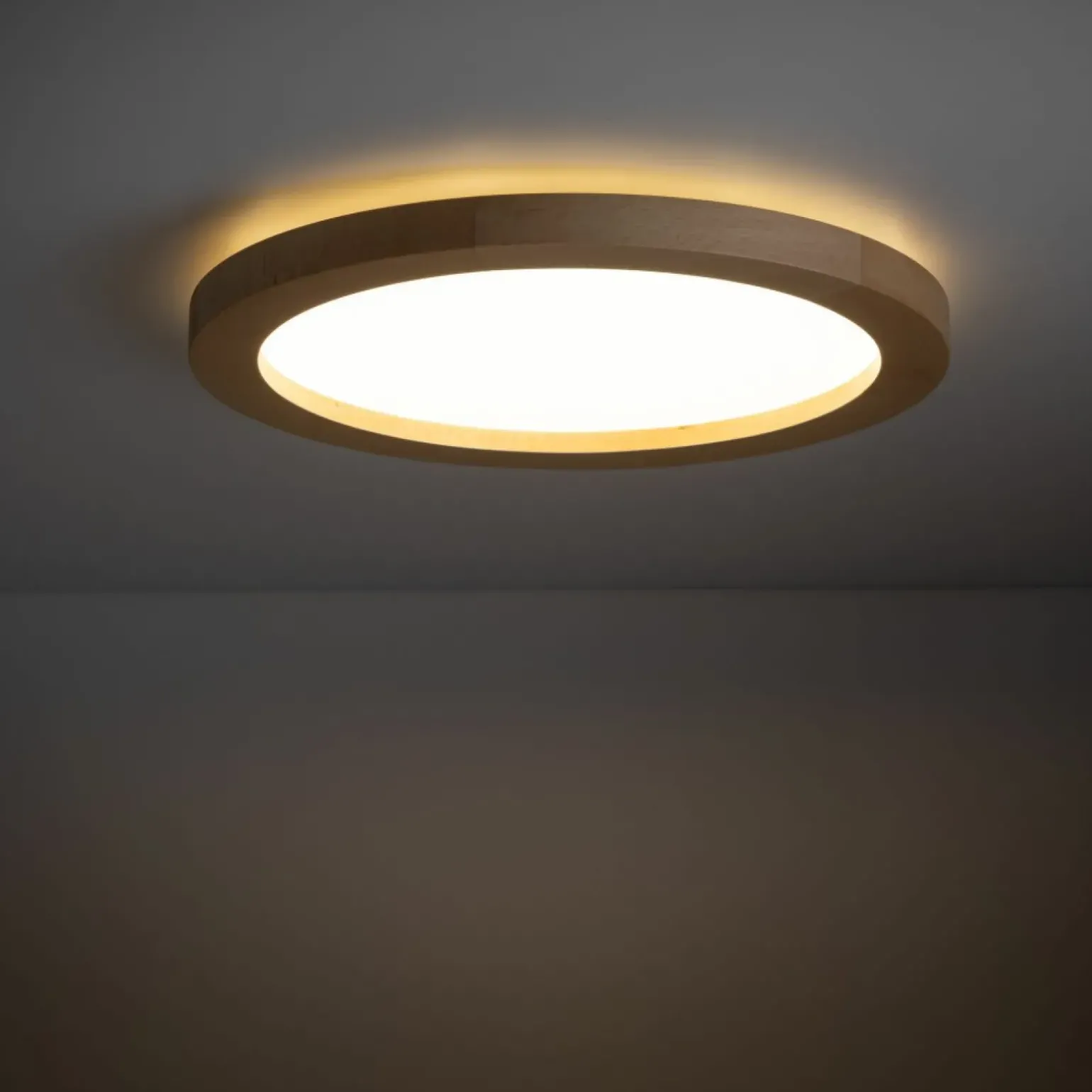 Sklep Kaja Okrągła, ledowa lampa sufitowa z drewna TK 18004 AQUA WOOD BUK | Kaja