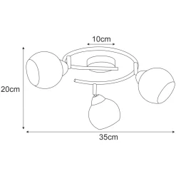Sklep Kaja Okrągła, patynowa lampa sufitowa K-C9530/3 ATRIA | Kaja Oświetlenie