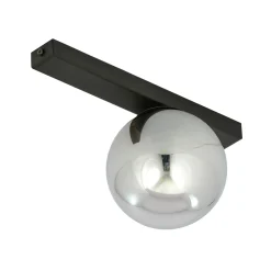 Sklep Kaja Okrągły, lustrzany klosz na czarnej podstawie 1122/1 FIT | Kaja