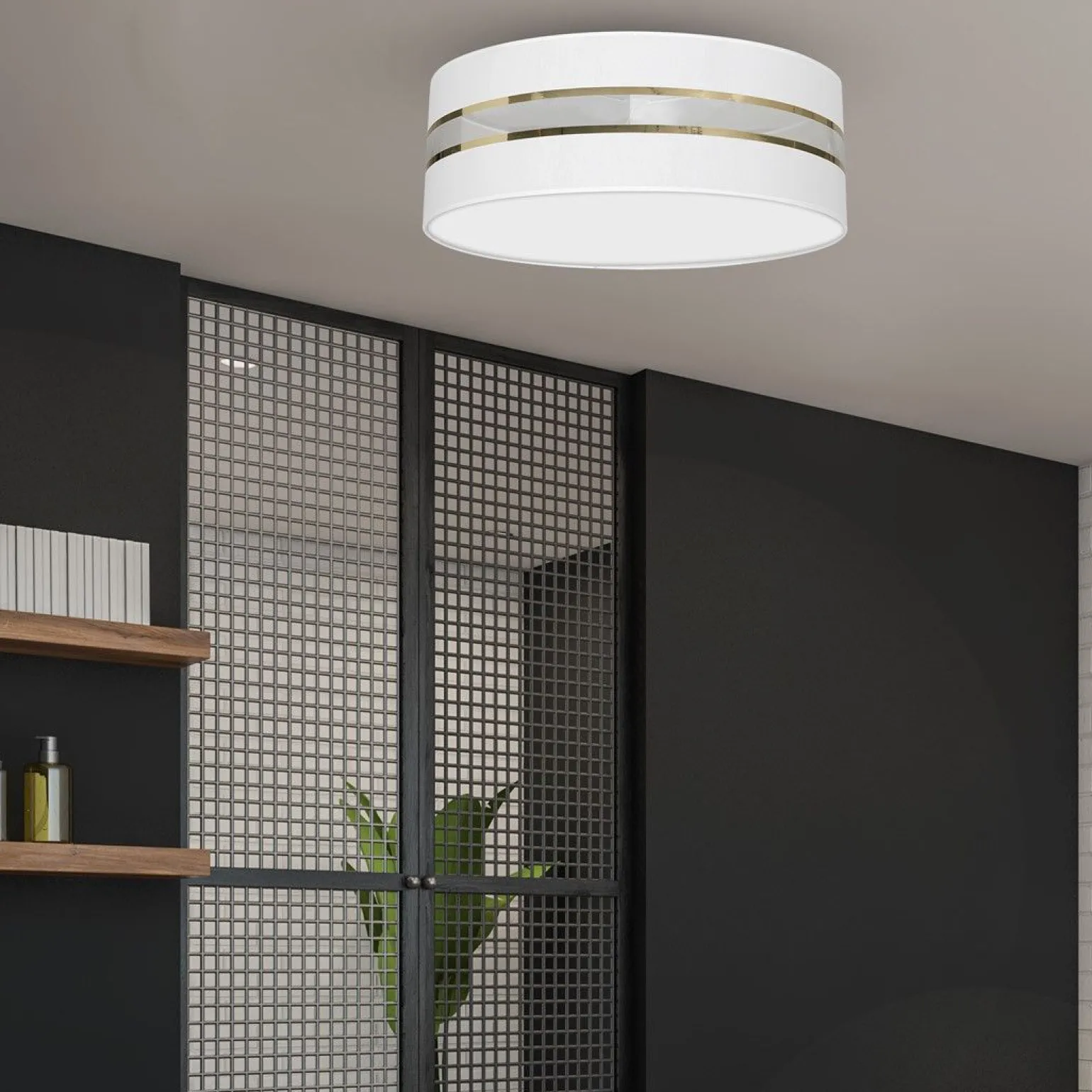 Sklep Kaja Okrągły plafon w kolorze bieli i złota MLP7351 z serii ULTIMO | Kaja Oświetlenie