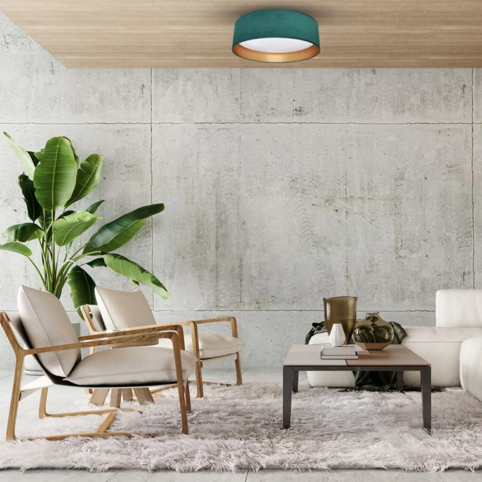 Sklep Kaja Okrągły plafon w kolorze butelkowej zieleni ML7071 RONDO | Kaja