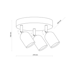 Sklep Kaja Okrągły plafon z regulowanymi reflektorami TK 6316 z serii TOP | Kaja