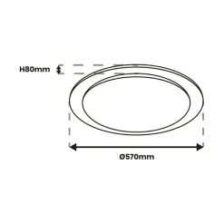 Sklep Kaja Okrągły plafon ze zintegrowanym LED-em ML7135 z serii ONTARIO | Kaja Oświetlenie