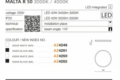 Sklep Kaja Okrągły szeroki klasyczny plafon LED AZ4249 MALTA | Kaja
