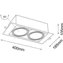 Sklep Kaja Oprawa podtynkowa na dwa światła, do holu ANT 7352 MUKO | Kaja