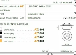 Sklep Kaja Oprawa podtynkowa oczko wpustowe regulowane AZ3399 NEMO | Kaja