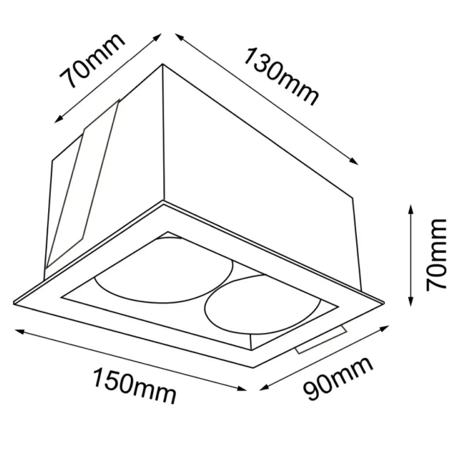 Sklep Kaja Oprawa wpustowa na 2 żarówki GU10 15x9cm ANT 3035 CAGE | Kaja