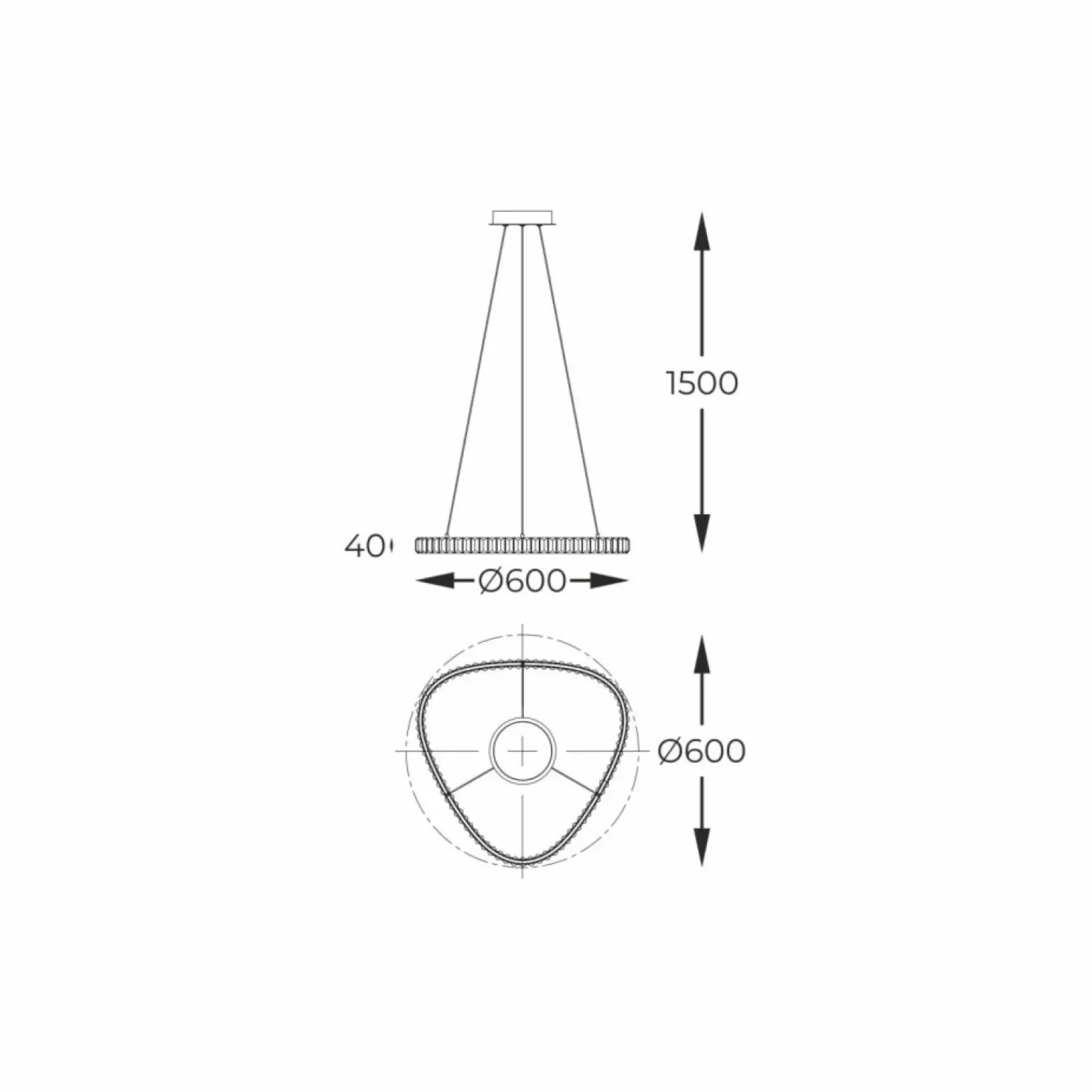Fashion Ozdobna, kryształowa lampa wisząca MD3169-1-3GT ATHESA | Kaja Żyrandole Nowoczesne
