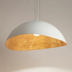 Sale Ozdobna lampa wisząca biało-miedziana SIG 40624 z serii SOLARIS | Kaja Żyrandole Nowoczesne
