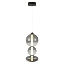 Store Ozdobna lampa wisząca LED do sypialni PND-24352V-24W-BK-SG SONTE | Kaja Żyrandole Nowoczesne