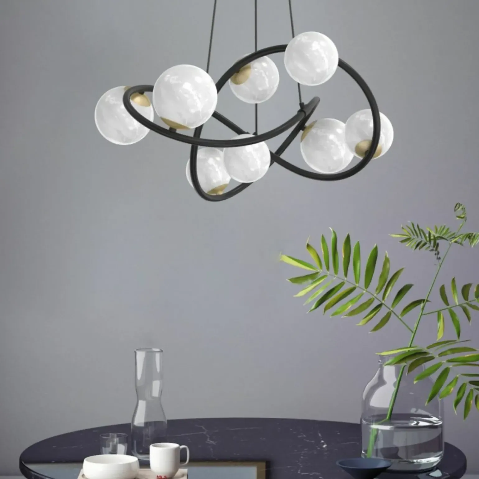 New Ozdobna lampa wisząca w stylu molekuł MD4922-8-EBGN NISYRO | Kaja Żyrandole Nowoczesne